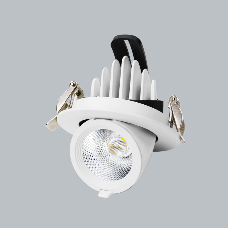 Plafonnier LED moderne et simple en aluminium rond avec projecteur rotatif pour salon 