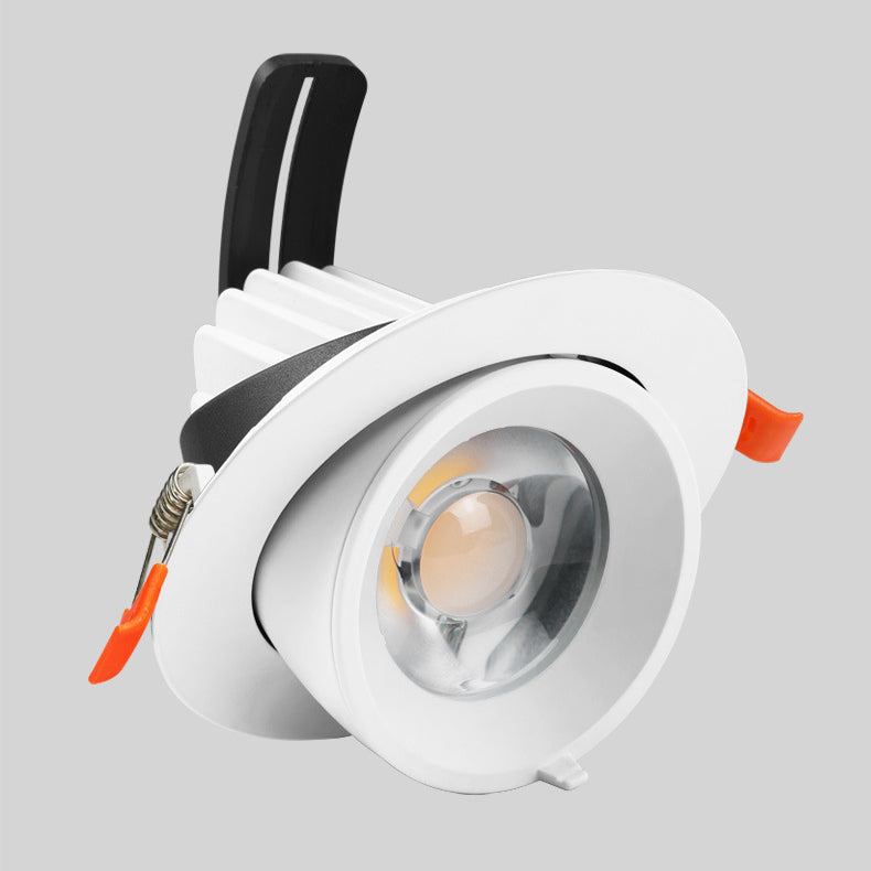 Plafonnier LED moderne et simple en aluminium rond avec projecteur rotatif pour salon 