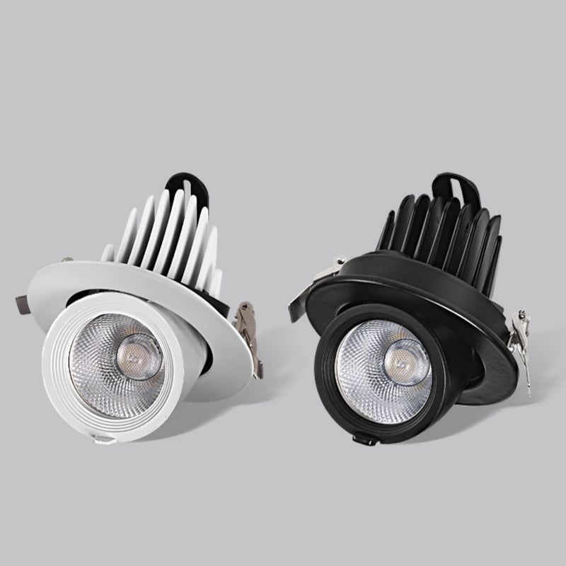 Modern Simplicity Round Aluminum Metal Rotatable Spotlight LED Flush Mount Ceiling Light For Living Room