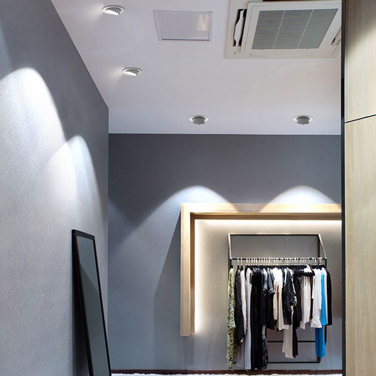 Plafonnier LED moderne et simple en aluminium rond avec projecteur rotatif pour salon 