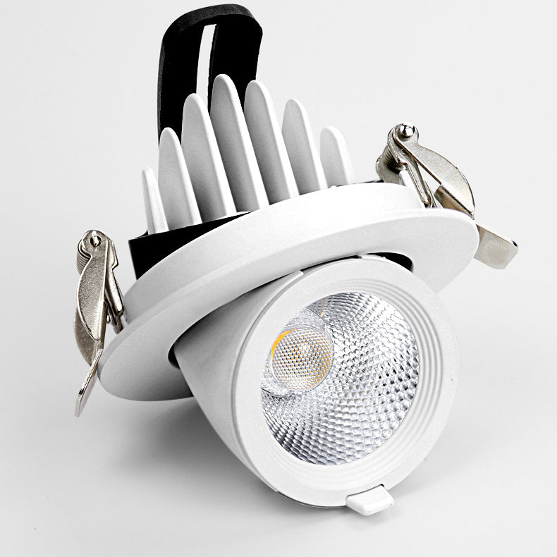 Plafonnier LED moderne et simple en aluminium rond avec projecteur rotatif pour salon 