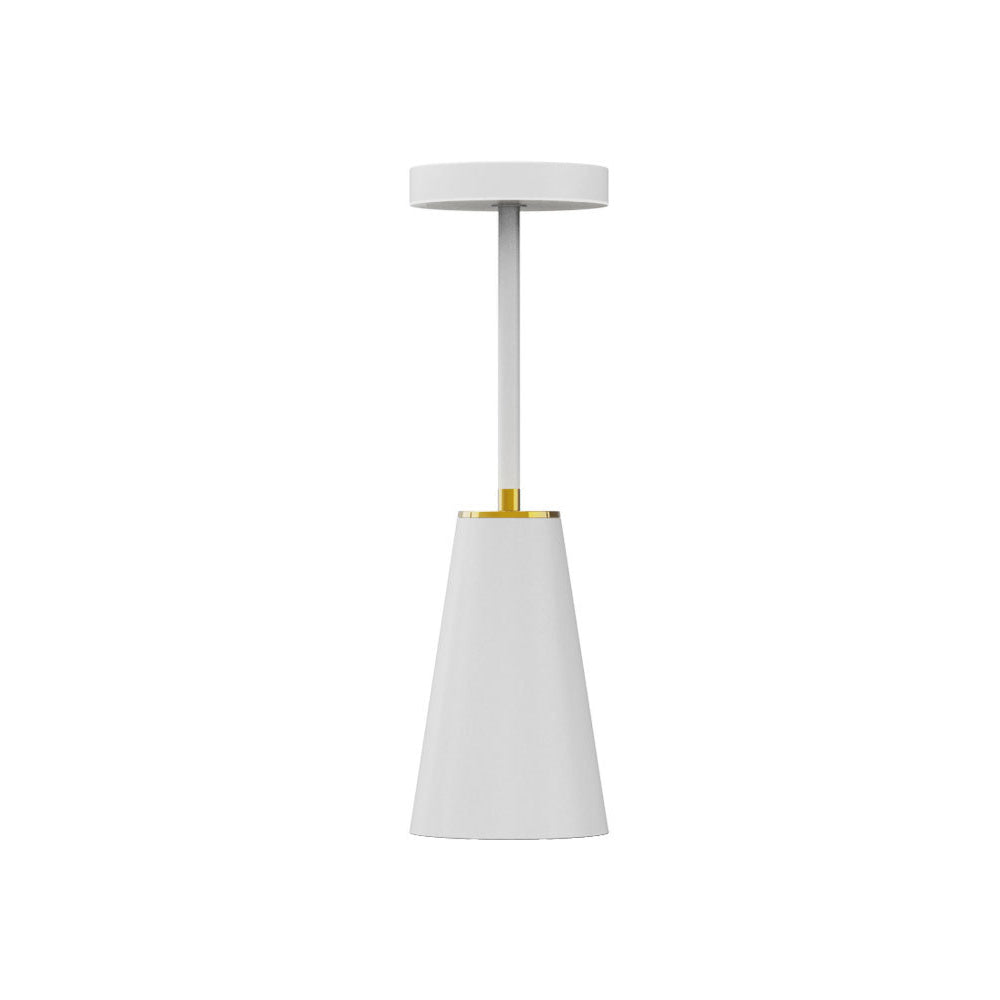 Lámpara de mesa LED de columna redonda con carga inalámbrica de PC de hierro impermeable de simplicidad moderna para mesita de noche 
