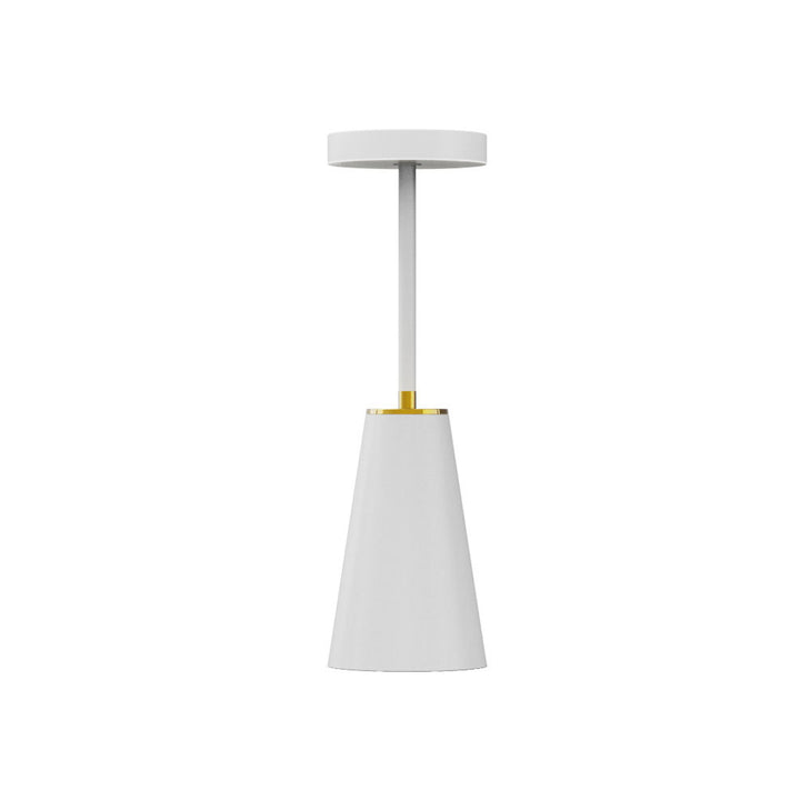 Lámpara de mesa LED de columna redonda con carga inalámbrica de PC de hierro impermeable de simplicidad moderna para mesita de noche 