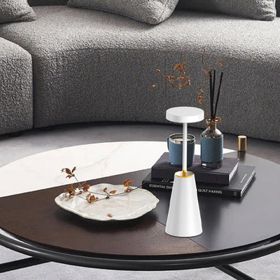 Modern Simplicity Waterproof Iron PC Wireless Charging Round Column LED Table Lamp For Bedside