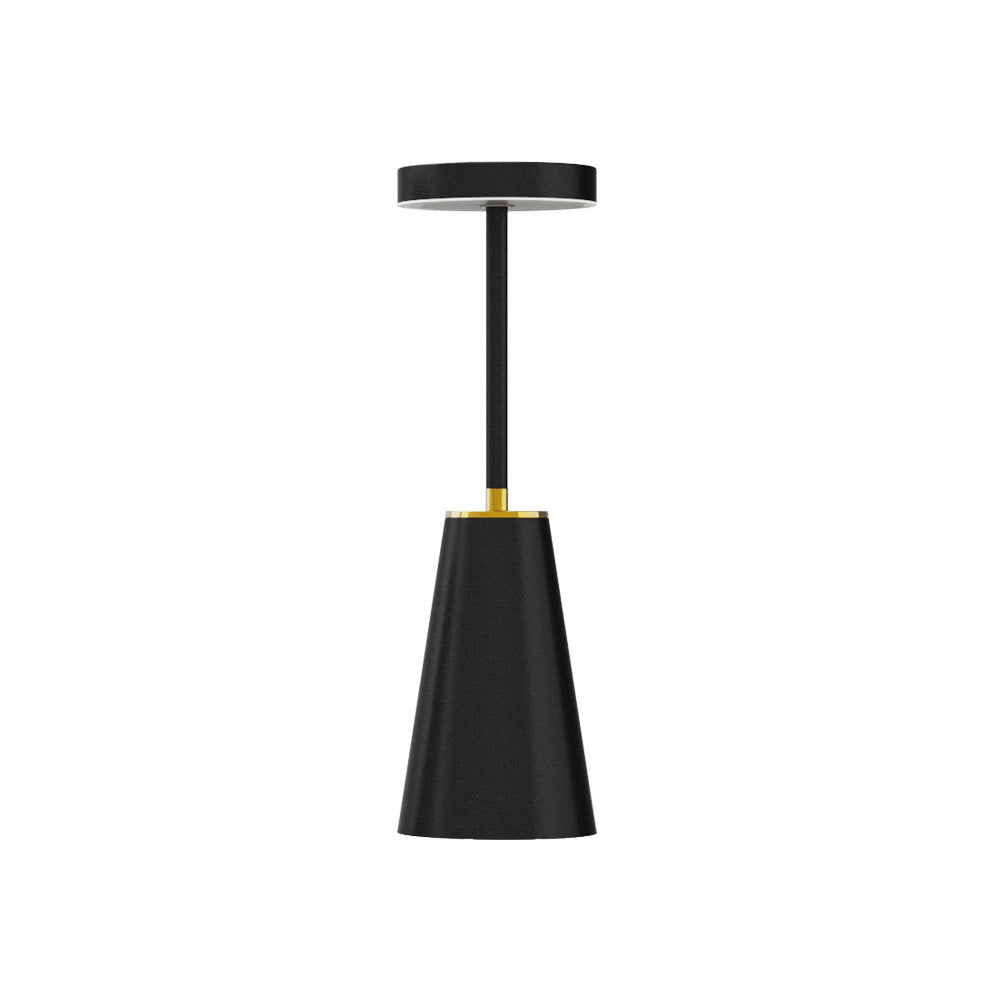 Lámpara de mesa LED de columna redonda con carga inalámbrica de PC de hierro impermeable de simplicidad moderna para mesita de noche 