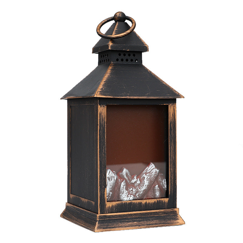Horloge à flamme ABS de batterie de ferme traditionnelle, lampe de table à LED en cylindre, veilleuse pour chambre 