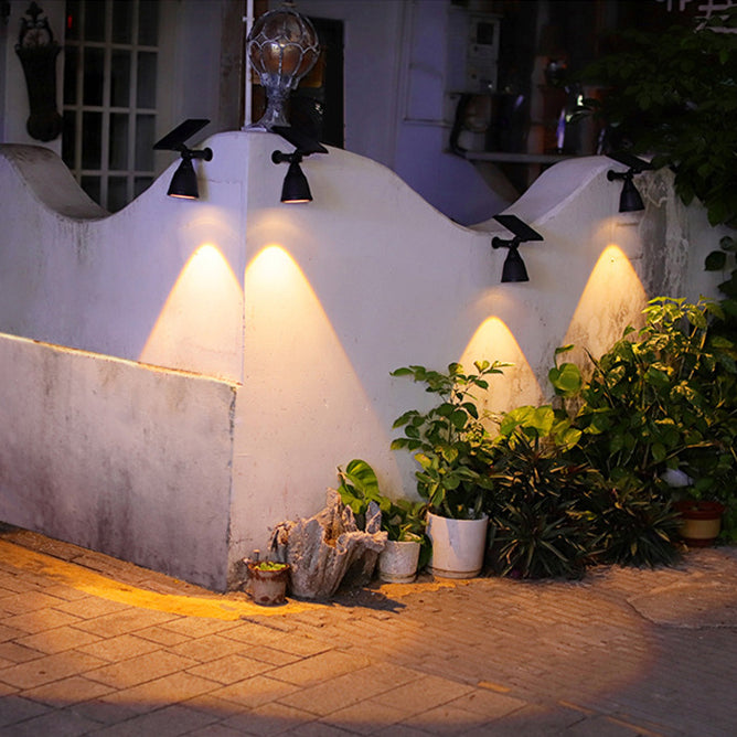 Applique murale LED en ABS PC avec projecteur à corne étanche solaire de simplicité moderne pour patio extérieur 