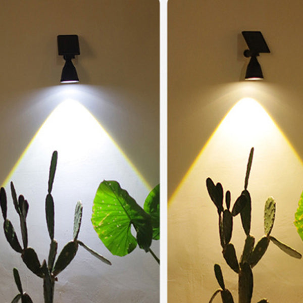 Applique murale LED en ABS PC avec projecteur à corne étanche solaire de simplicité moderne pour patio extérieur 