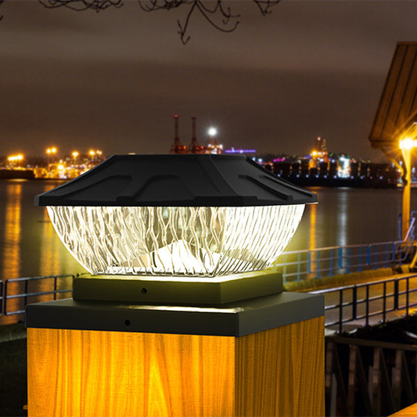إضاءة خارجية LED بلاستيكية مقاومة للماء تعمل بالطاقة الشمسية بتصميم بسيط وحديث لإضاءة المناظر الطبيعية في الفناء الخارجي 