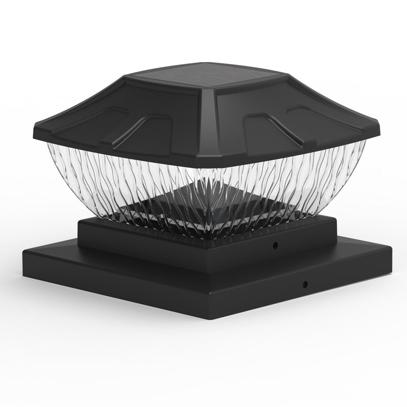 إضاءة خارجية LED بلاستيكية مقاومة للماء تعمل بالطاقة الشمسية بتصميم بسيط وحديث لإضاءة المناظر الطبيعية في الفناء الخارجي 