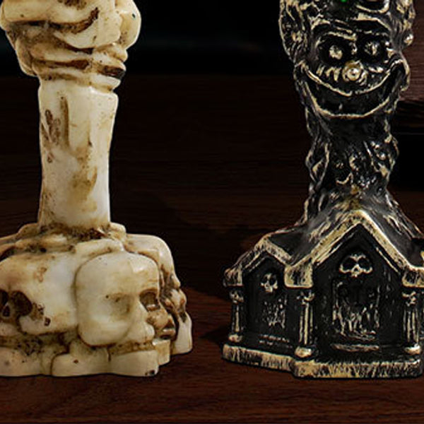 Vela de mano de plástico con batería creativa contemporánea, decoración de calavera de Halloween con luz LED para dormitorio 