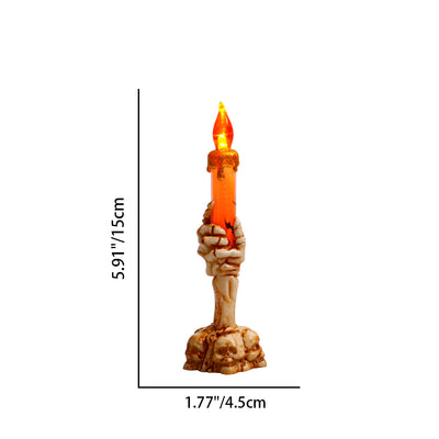 Contemporary Creative Battery Plastic Handheld Candle Skull Halloween Decoration LED Night Light For Bedroom