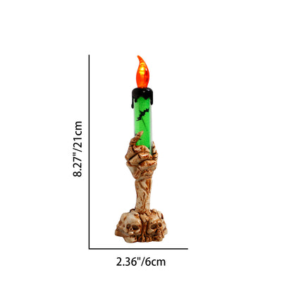 Contemporary Creative Battery Plastic Handheld Candle Skull Halloween Decoration LED Night Light For Bedroom