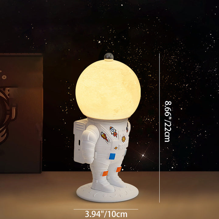 Lampe de Table LED Rechargeable Astronaute Lunaire Créative Contemporaine ABS PS pour Enfants Veilleuse pour Chambre 
