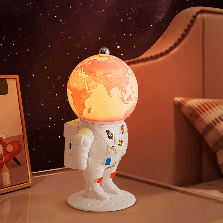 Lampe de Table LED Rechargeable Astronaute Lunaire Créative Contemporaine ABS PS pour Enfants Veilleuse pour Chambre 