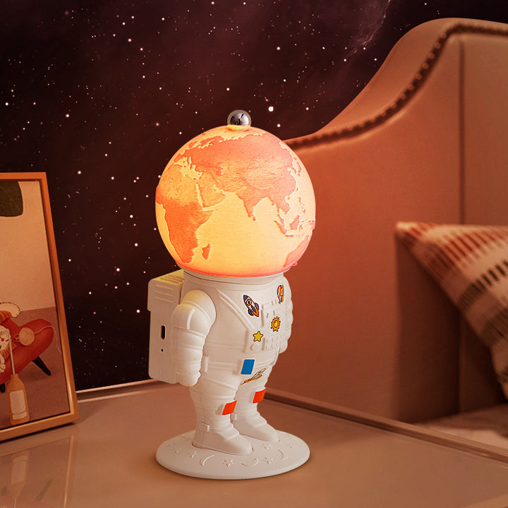 Lampe de Table LED Rechargeable Astronaute Lunaire Créative Contemporaine ABS PS pour Enfants Veilleuse pour Chambre 