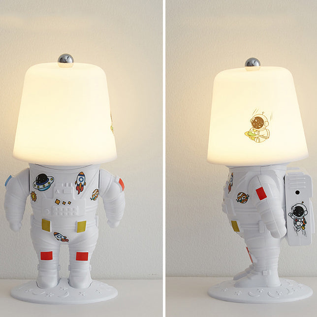 Lampe de Table LED Rechargeable Astronaute Lunaire Créative Contemporaine ABS PS pour Enfants Veilleuse pour Chambre 