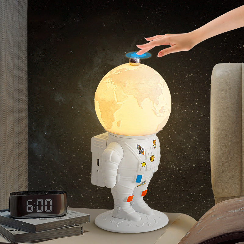 Lampe de Table LED Rechargeable Astronaute Lunaire Créative Contemporaine ABS PS pour Enfants Veilleuse pour Chambre 