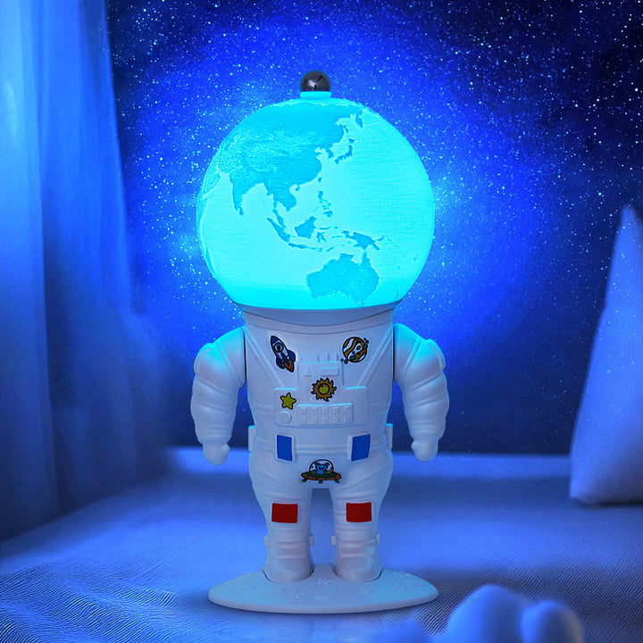 Lampe de Table LED Rechargeable Astronaute Lunaire Créative Contemporaine ABS PS pour Enfants Veilleuse pour Chambre 