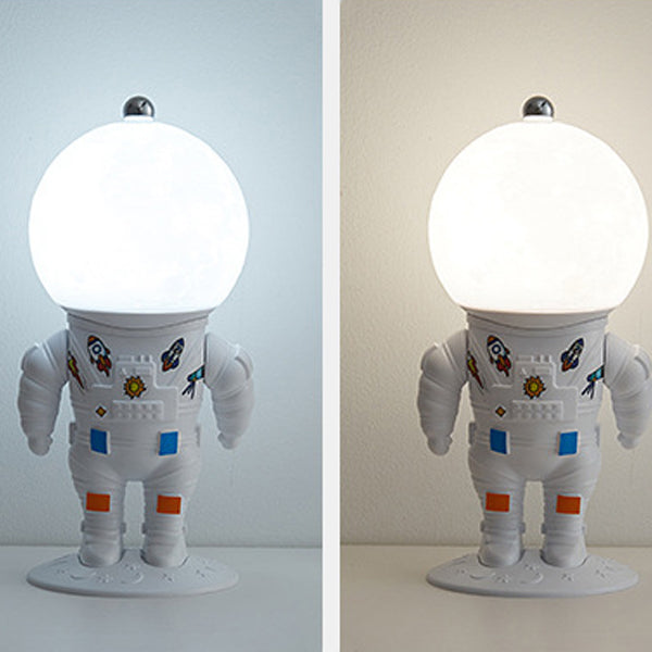 Lampe de Table LED Rechargeable Astronaute Lunaire Créative Contemporaine ABS PS pour Enfants Veilleuse pour Chambre 
