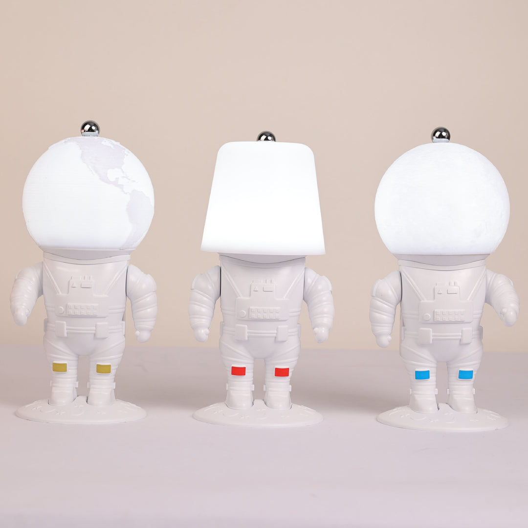 Lampe de Table LED Rechargeable Astronaute Lunaire Créative Contemporaine ABS PS pour Enfants Veilleuse pour Chambre 