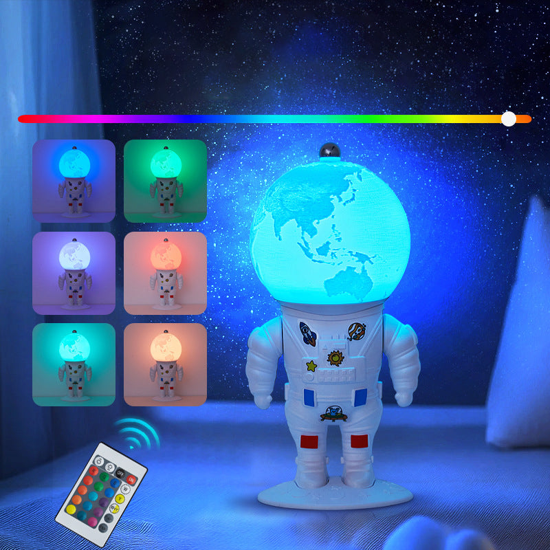 Lampe de Table LED Rechargeable Astronaute Lunaire Créative Contemporaine ABS PS pour Enfants Veilleuse pour Chambre 