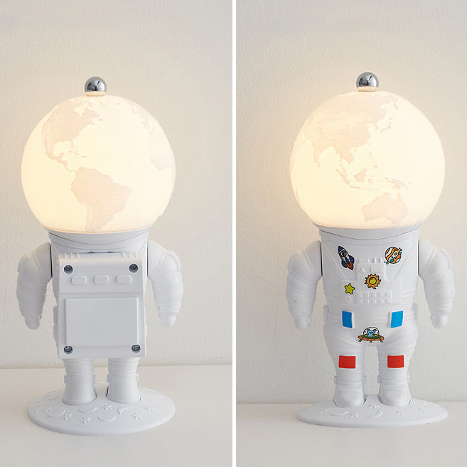 Lampe de Table LED Rechargeable Astronaute Lunaire Créative Contemporaine ABS PS pour Enfants Veilleuse pour Chambre 