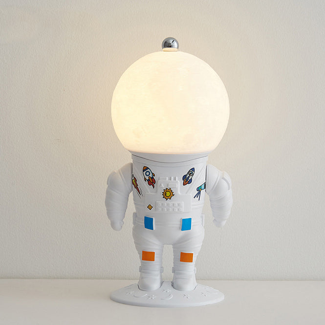 Lampe de Table LED Rechargeable Astronaute Lunaire Créative Contemporaine ABS PS pour Enfants Veilleuse pour Chambre 