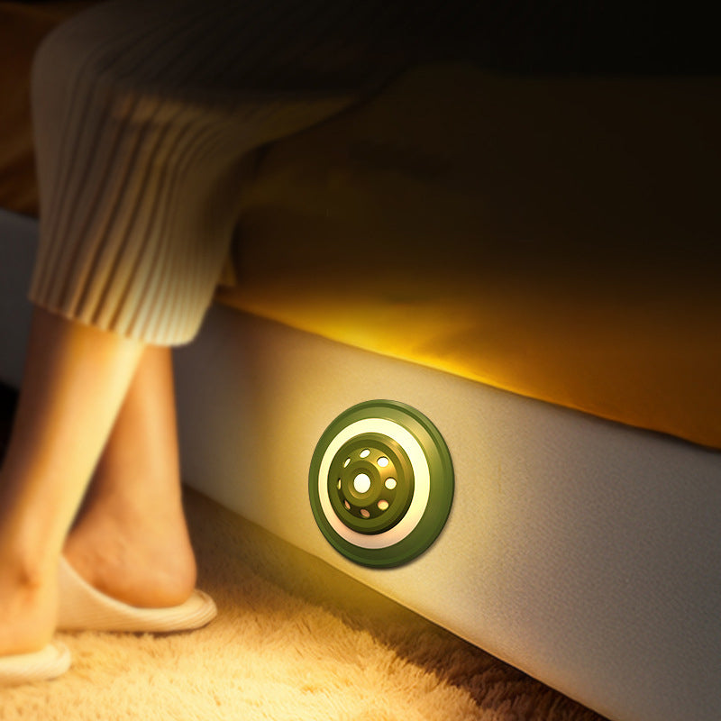 Lampe murale LED ronde UFO magnétique ABS avec capteur humain rechargeable créatif contemporain, veilleuse pour chambre 