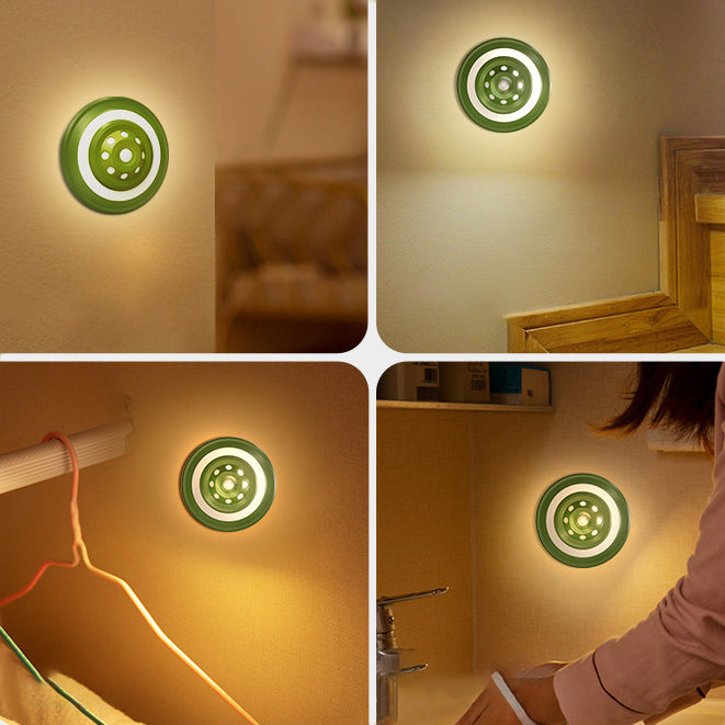 Lampe murale LED ronde UFO magnétique ABS avec capteur humain rechargeable créatif contemporain, veilleuse pour chambre 
