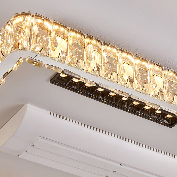 Moderner Luxus Edelstahl Acryl Kristall Runde Quadratische Rechteckige LED Deckenleuchte ohne Blätter Ventilatorlicht für Schlafzimmer 
