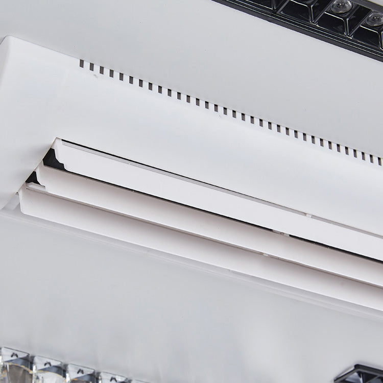 Moderner Luxus Edelstahl Acryl Kristall Runde Quadratische Rechteckige LED Deckenleuchte ohne Blätter Ventilatorlicht für Schlafzimmer 