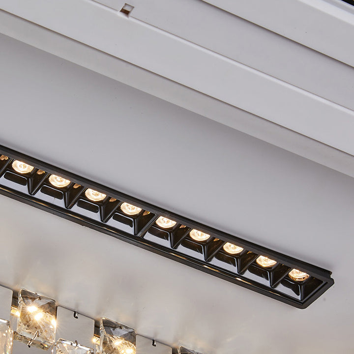 Moderner Luxus Edelstahl Acryl Kristall Runde Quadratische Rechteckige LED Deckenleuchte ohne Blätter Ventilatorlicht für Schlafzimmer 