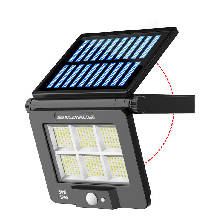 Moderne Einfachheit Solar Wasserdichter Menschensensor Faltbare ABS PC Rechteckige LED Wandleuchte Für Außenbereich Terrasse 