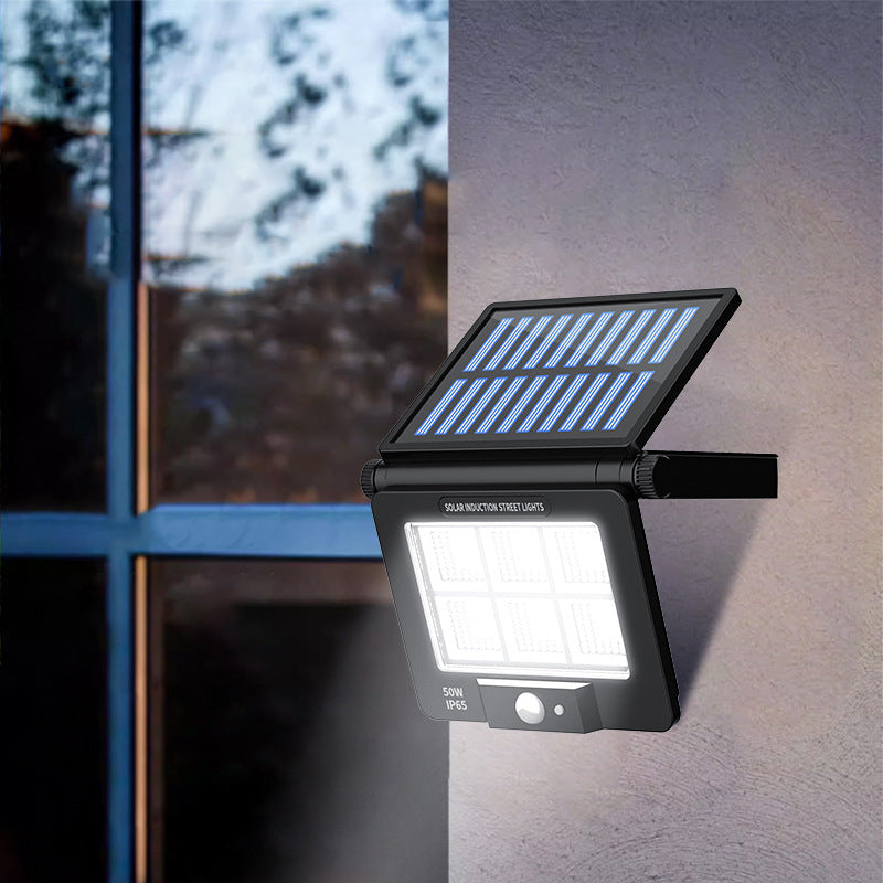 Moderne Einfachheit Solar Wasserdichter Menschensensor Faltbare ABS PC Rechteckige LED Wandleuchte Für Außenbereich Terrasse 