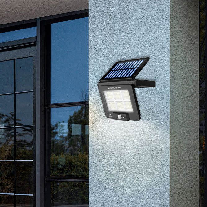 Moderne Einfachheit Solar Wasserdichter Menschensensor Faltbare ABS PC Rechteckige LED Wandleuchte Für Außenbereich Terrasse 
