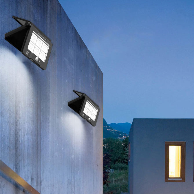 Moderne Einfachheit Solar Wasserdichter Menschensensor Faltbare ABS PC Rechteckige LED Wandleuchte Für Außenbereich Terrasse 