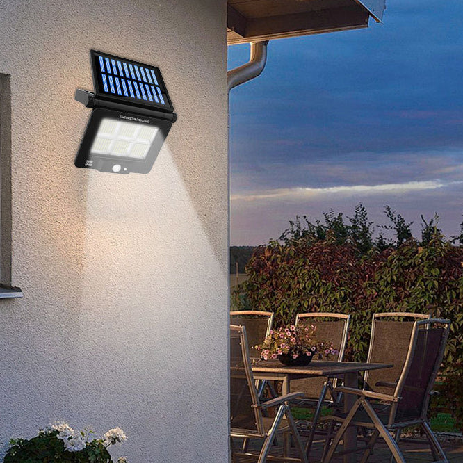 Moderne Einfachheit Solar Wasserdichter Menschensensor Faltbare ABS PC Rechteckige LED Wandleuchte Für Außenbereich Terrasse 