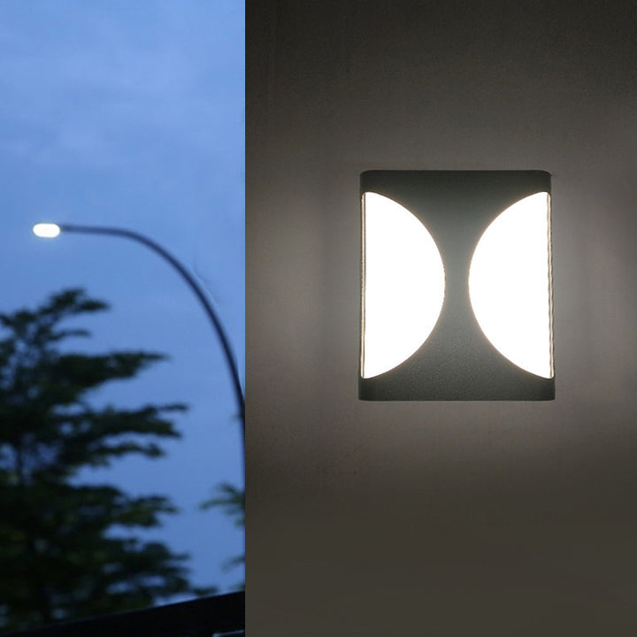 Moderne Einfachheit Wasserdichte Aluminium Acryl Rechteckige Geometrische LED Wandleuchte für den Außenbereich 