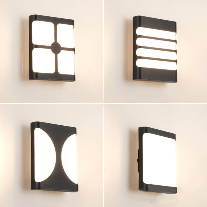 Moderne Einfachheit Wasserdichte Aluminium Acryl Rechteckige Geometrische LED Wandleuchte für den Außenbereich 