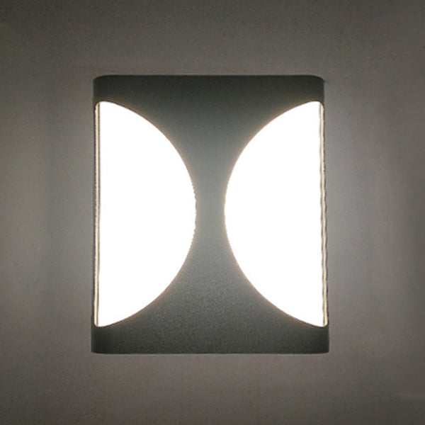 Moderne Einfachheit Wasserdichte Aluminium Acryl Rechteckige Geometrische LED Wandleuchte für den Außenbereich 