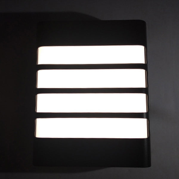 Moderne Einfachheit Wasserdichte Aluminium Acryl Rechteckige Geometrische LED Wandleuchte für den Außenbereich 