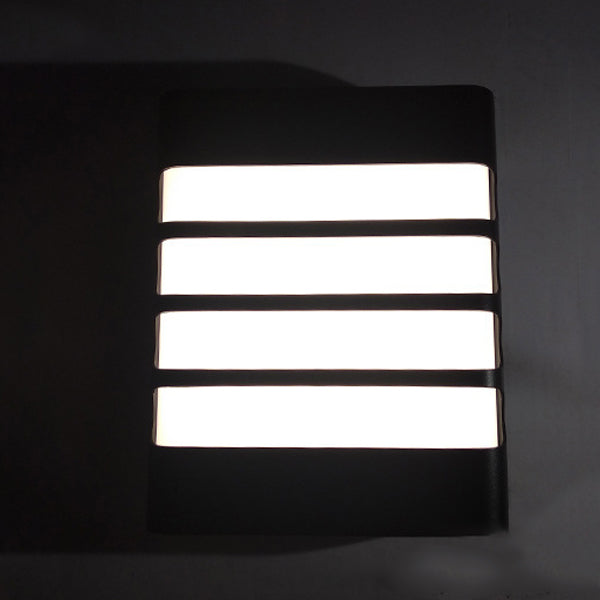 Moderne Einfachheit Wasserdichte Aluminium Acryl Rechteckige Geometrische LED Wandleuchte für den Außenbereich 