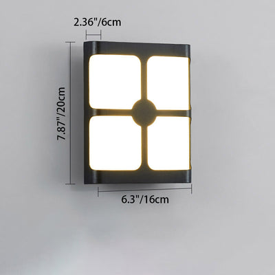 Modern Simplicity Waterproof Aluminum Acrylic Rectangular Geometrical LED Wall Sconce Lamp For Outdoor Patio