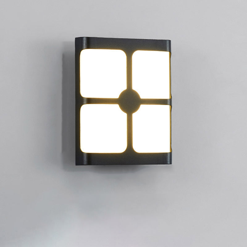 Moderne Einfachheit Wasserdichte Aluminium Acryl Rechteckige Geometrische LED Wandleuchte für den Außenbereich 