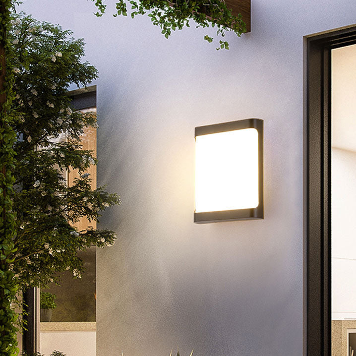 Moderne Einfachheit Wasserdichte Aluminium Acryl Rechteckige Geometrische LED Wandleuchte für den Außenbereich 