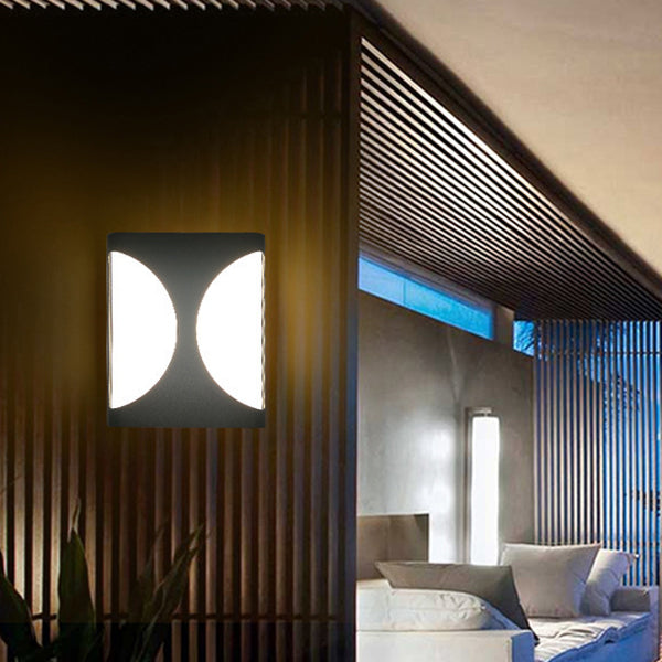 Moderne Einfachheit Wasserdichte Aluminium Acryl Rechteckige Geometrische LED Wandleuchte für den Außenbereich 