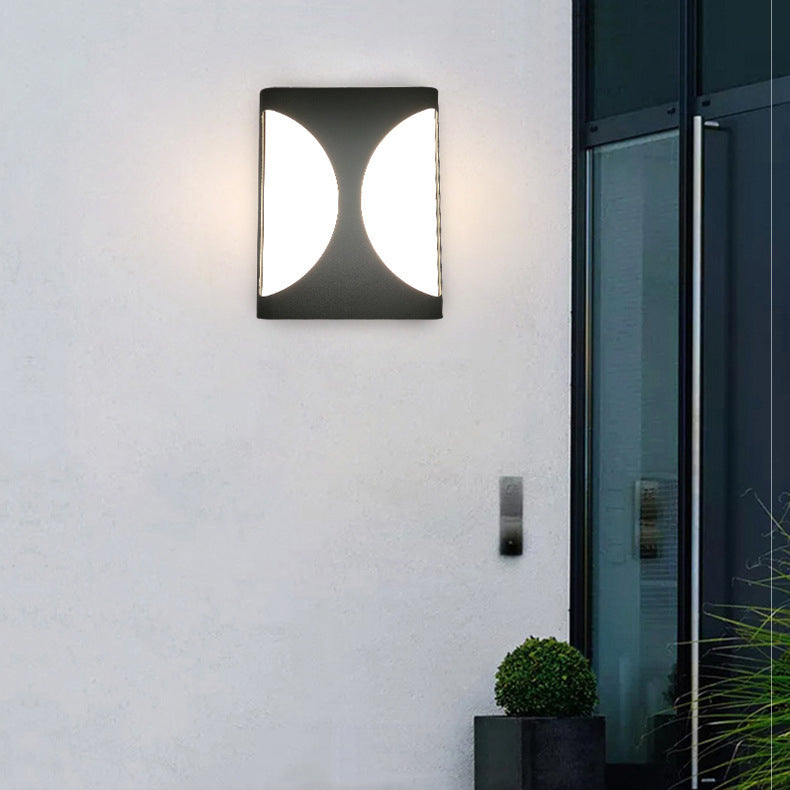 Moderne Einfachheit Wasserdichte Aluminium Acryl Rechteckige Geometrische LED Wandleuchte für den Außenbereich 