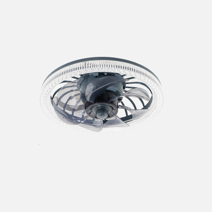 Moderne Einfachheit PP PS Imitation Kristall Runde LED Deckenventilator Lampe Für Schlafzimmer 