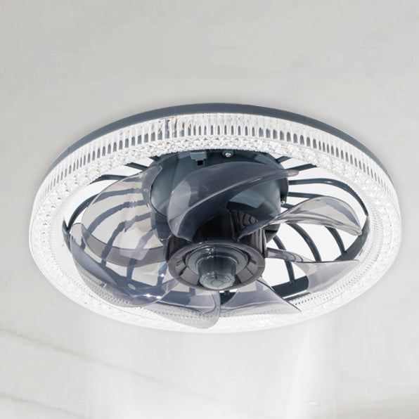 Moderne Einfachheit PP PS Imitation Kristall Runde LED Deckenventilator Lampe Für Schlafzimmer 